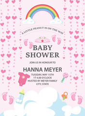 Baby Shower Invitation Card Design Vector