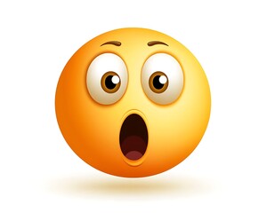 Cartoon Yellow Emoticon with Wide Eyes