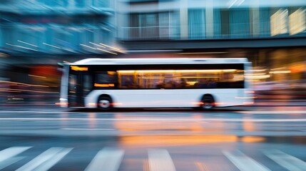 Bus Blurred in Motion, City Night