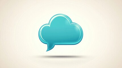 Light Blue 3D Speech Bubble Graphic