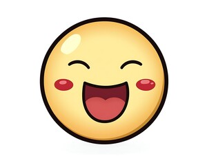 Fototapeta premium Cartoon Yellow Face Emoticon with Puckered Lips