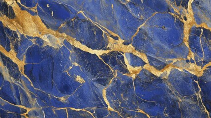 Fototapeta premium Blue and gold marble texture background.