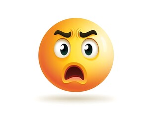 Fototapeta premium Cartoon Yellow Face Emoticon with Tilt