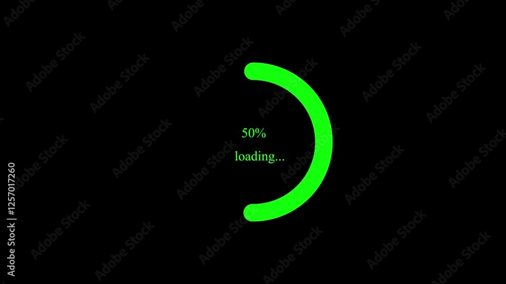 Fototapete animation set of circle progress bar animation. alpha channel (transparent background + loop 4k)