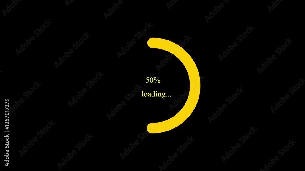 Fototapete animation set of circle progress bar animation. alpha channel (transparent background + loop 4k)