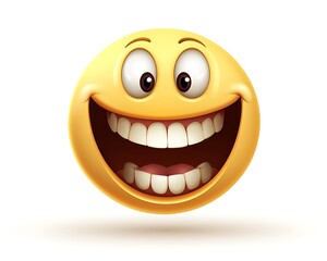 Fototapeta premium Happy Cartoon Yellow Face Emoticon