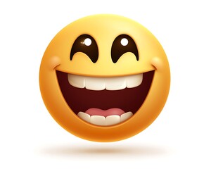 Fototapeta premium Happy Cartoon Yellow Face Emoticon