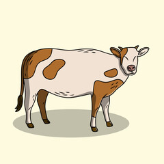 cow cartoon isolated on white