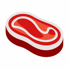 Steak meat icon isolated on white background.