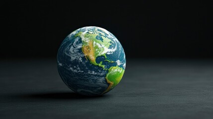 Fototapeta premium Global Perspective A 3D Rendered Earth on White Background