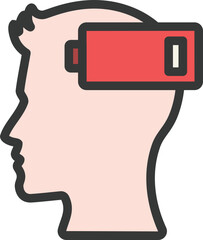 Man Battery Filled Line Icon