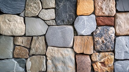 Colorful stone wall texture background. (1)