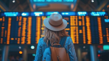 Young Woman Waiting at the Airport