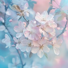 Delicate Spring Blossoms with Soft Gradient Layers in Pastel Hues