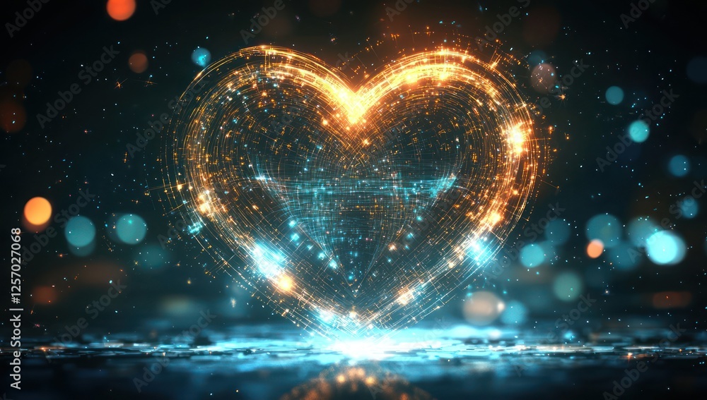 Poster dynamic energy flows forming structured luminous waves, illustrating intelligent futuristic motion.