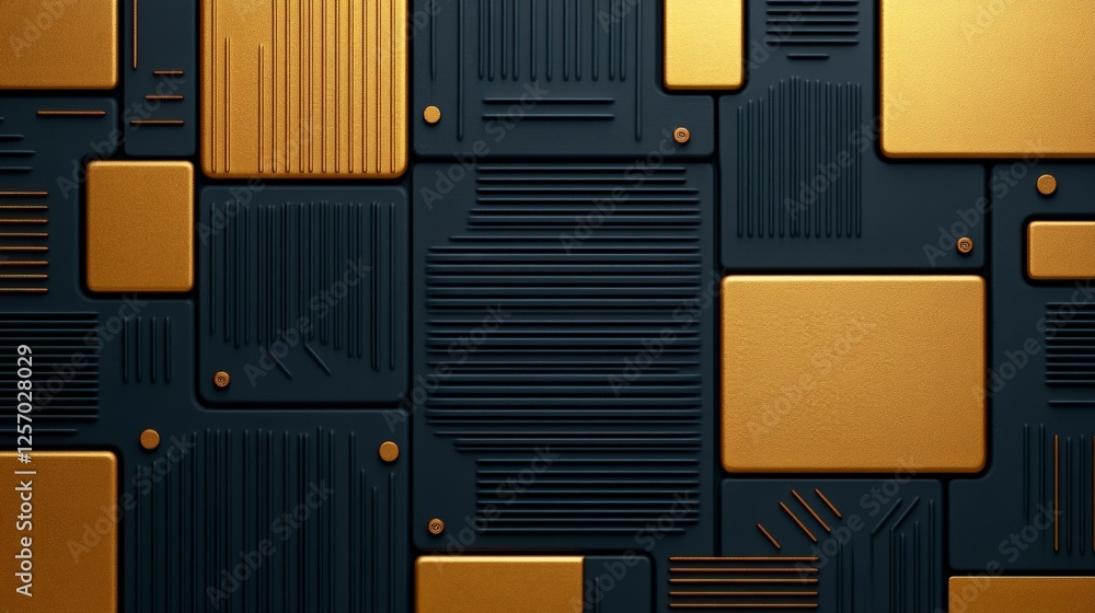 Poster abstract geometric background with black and gold textures and patterns