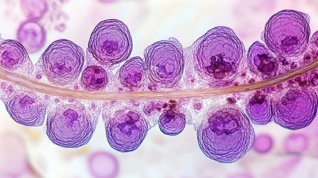 Microscopic fern sorus detail, reproductive spores, close-up, scientific background, botany