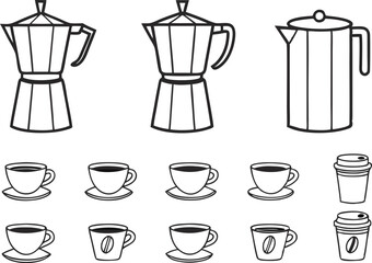 Coffee Brewing Equipment Moka Pots, Coffee Cups, and Serving Options