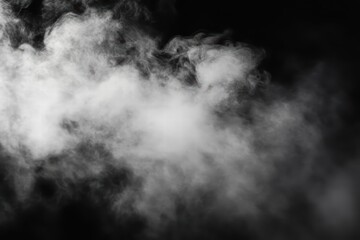 Fototapeta premium White Smoke Cloud on Black Background for Creative Projects