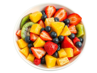 A Visually Appealing Arrangement of Juicy, Colorful Seasonal Fruit Fruit Salad isolated on transparent background