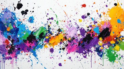 Fototapeta premium Vibrant Colorful Splashes and Abstract Art on White Background