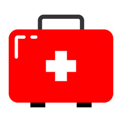 Obraz premium Medical Bag Icon. Flat design illustration. Medical concept