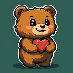 Obraz premium teddy bear with heart