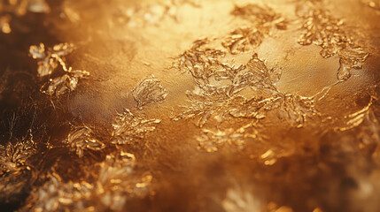 Golden floral patterns abstract art digital design illuminated background close-up view luxurious aesthetics