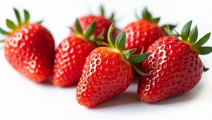 strawberries on white background