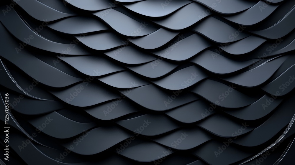 Poster abstract wavy patterns in dark tones for modern backgrounds