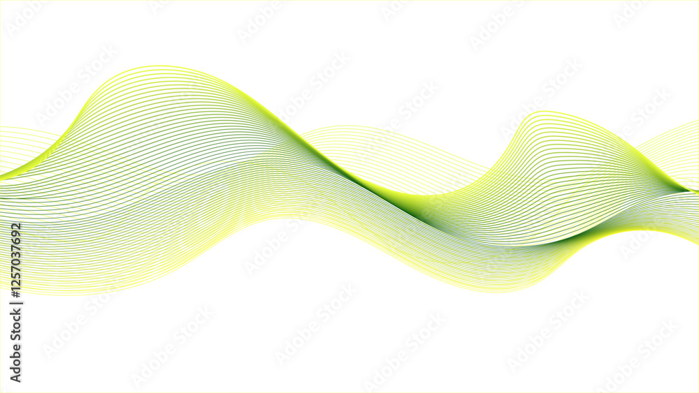 Wall mural white background with abstract waves, a graphic line sonic or sound wave composition. futuristic col