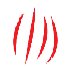 Animal silhouette claw paw marks, scratches, talons cuts cat, tiger, dog, lion, monster  paw icon . Vector illustration. EPS 10/AI