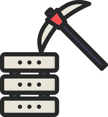 Data Mining Filled Line Icon