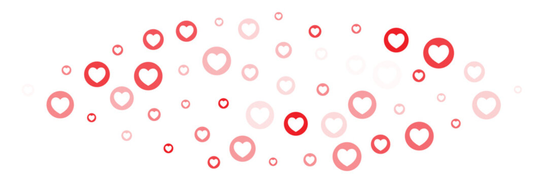 heart shapes icons for background of live stream