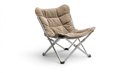 Folding Camp Chair Against White Background