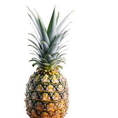 Fototapeta premium Fresh tropical pineapple with textured skin and vibrant leaves, high-resolution isolated PNG with realistic lighting and clarity