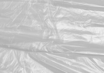 White Plastic wrinkle Bag Film Glossy Cumpled Overlay Package Background Rough Wrap Material Pack Reflection Texture Floor Packaging Retail Grain Pollution Trash, surface wrinkled Foil Polyethylene.