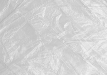 White Plastic wrinkle Bag Film Glossy Cumpled Overlay Package Background Rough Wrap Material Pack Reflection Texture Floor Packaging Retail Grain Pollution Trash, surface wrinkled Foil Polyethylene.