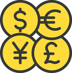 Currencies Filled Line Icon