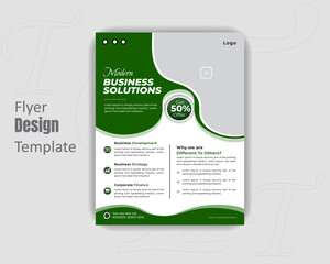 Modern business solutions flyer design template