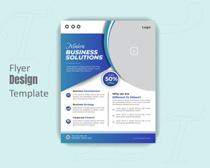 Modern business solutions flyer design template