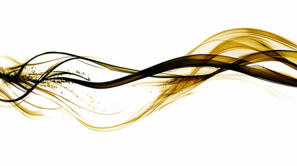 Abstract gold wave design, white background. Graphic design use