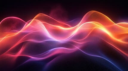 Fototapeta premium Abstract Colorful Waves of Glowing Particles