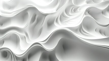 Obraz premium Abstract White Curving Waves Seamless Pattern