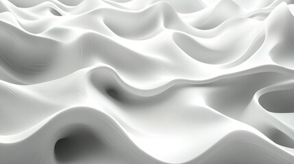 Obraz premium Abstract White Wavelike Surface Design Texture
