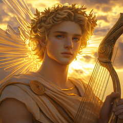 realistic image of Greek god apollo Member of the Twelve Olympians