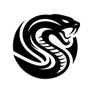 Snake cobra viper silhouette. engrave black icon on white background
