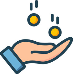 Receive Money Filled Line Icon