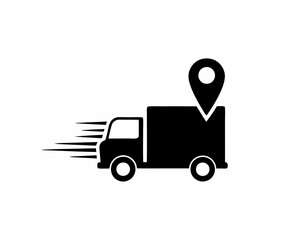 Creative Map Pin Location Icon or Logo Black Silhouette Vector Design
