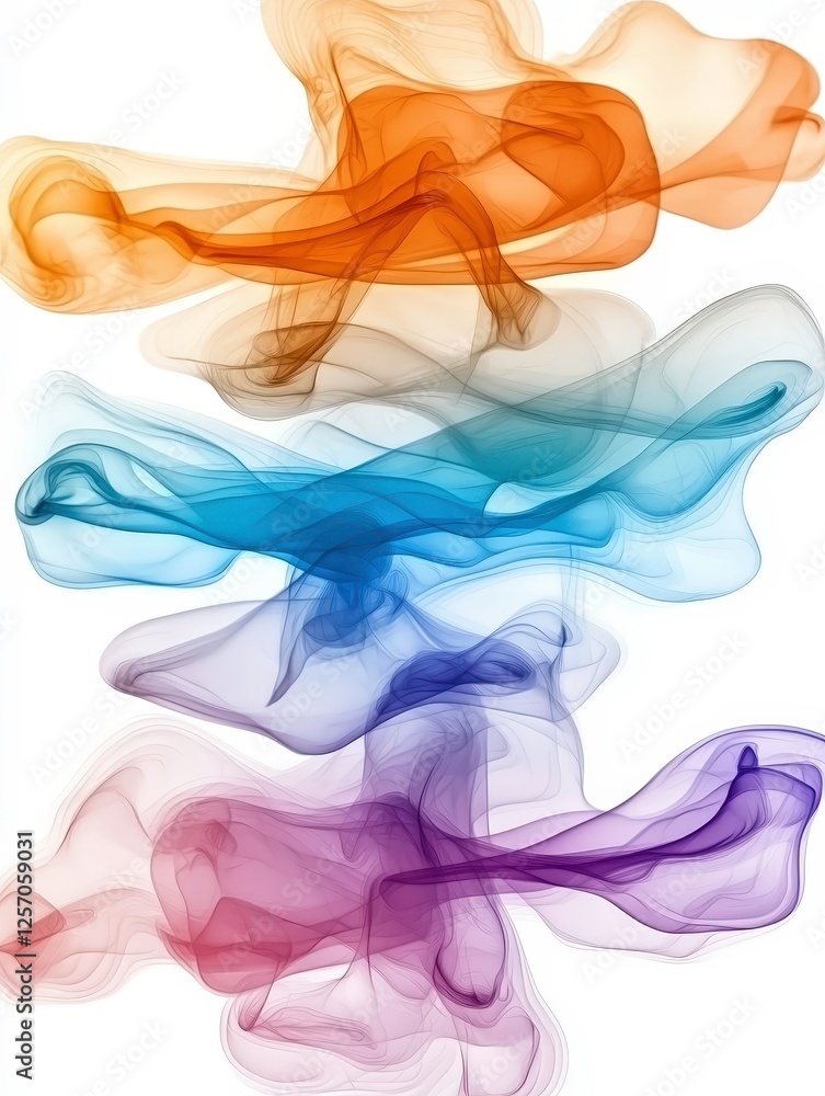 Poster abstract representation of voice and emotion with colorful, flowing shapes. image features swirling 